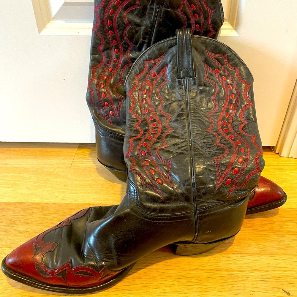 Black and Red Western Boots by J. Chisholm